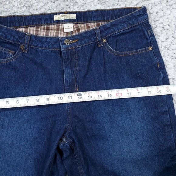 Natural Reflections Flannel Lined Straight Leg Jeans Women's Size 12 Blue Denim - Picture 10 of 12
